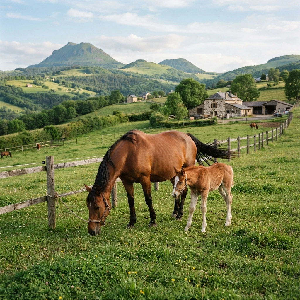Élevage de chevaux au Les prairies de La Narse, Gelles