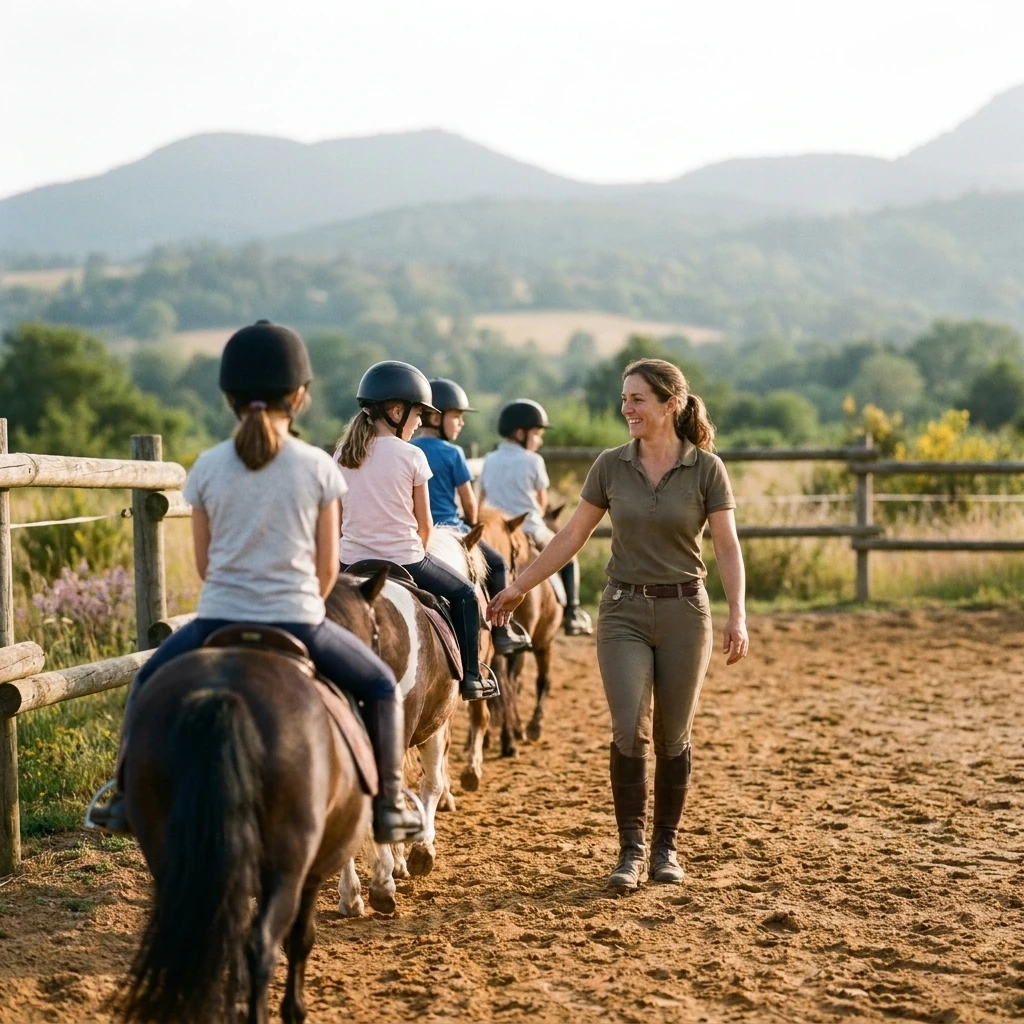 Cours de poney à Gelles, Puy-de-Dôme